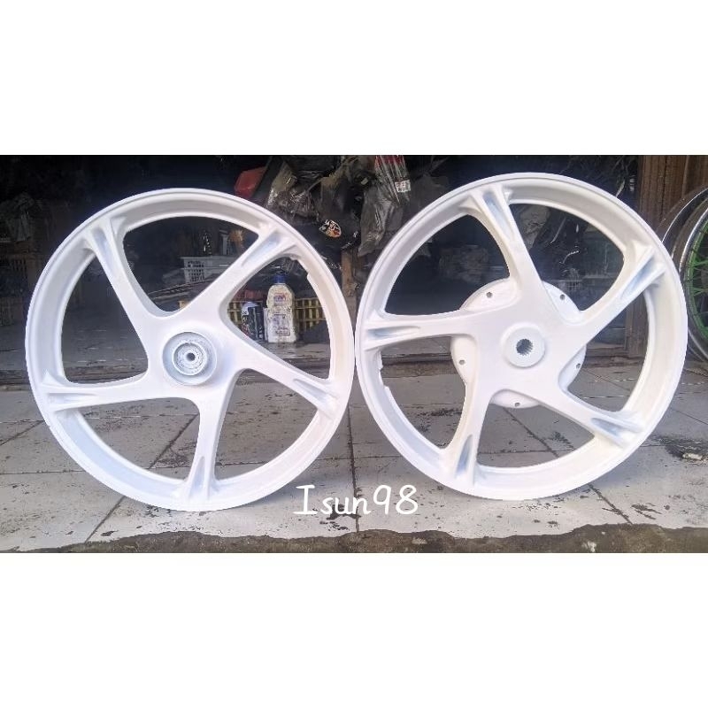 VELG PELEK DEPAN BELAKANG YAMAHA MIO SPORTY MIO SOUL FINO KARBU 5TL PUTIH COPOTAN ORIGINAL
