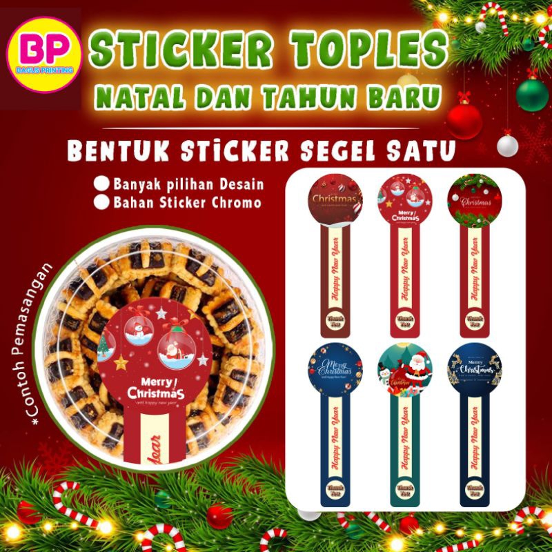 

Isi 16pcs Stiker Toples Natal / Sticker Natal Merry Christmas / Sticker Segel Pita / Stiker Kemasan Parcel/ Sticker Ham Pers