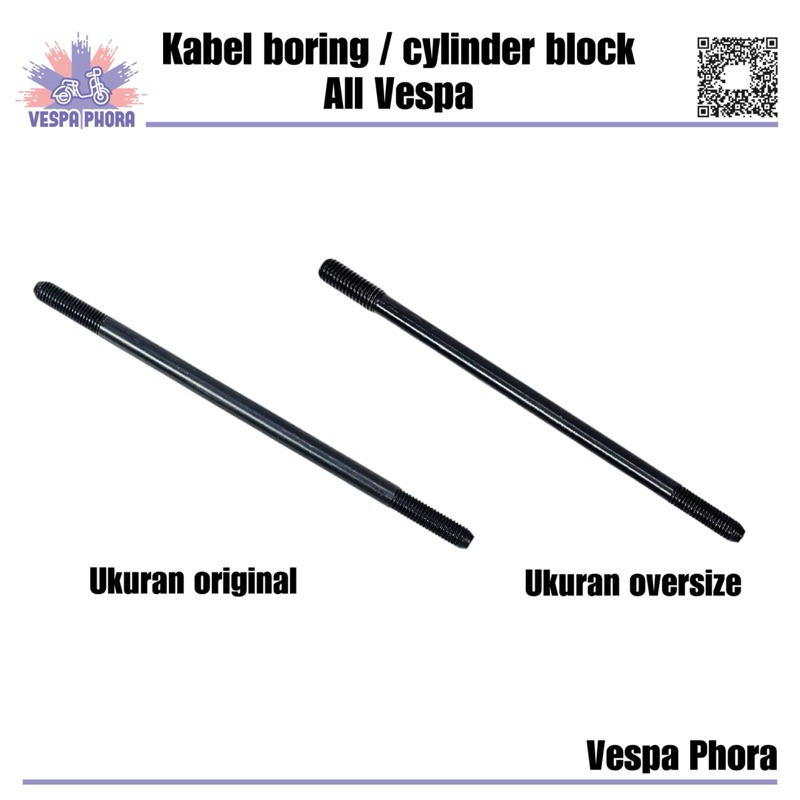 baut boring vespa original dan oversize baut cylinder block vespa
