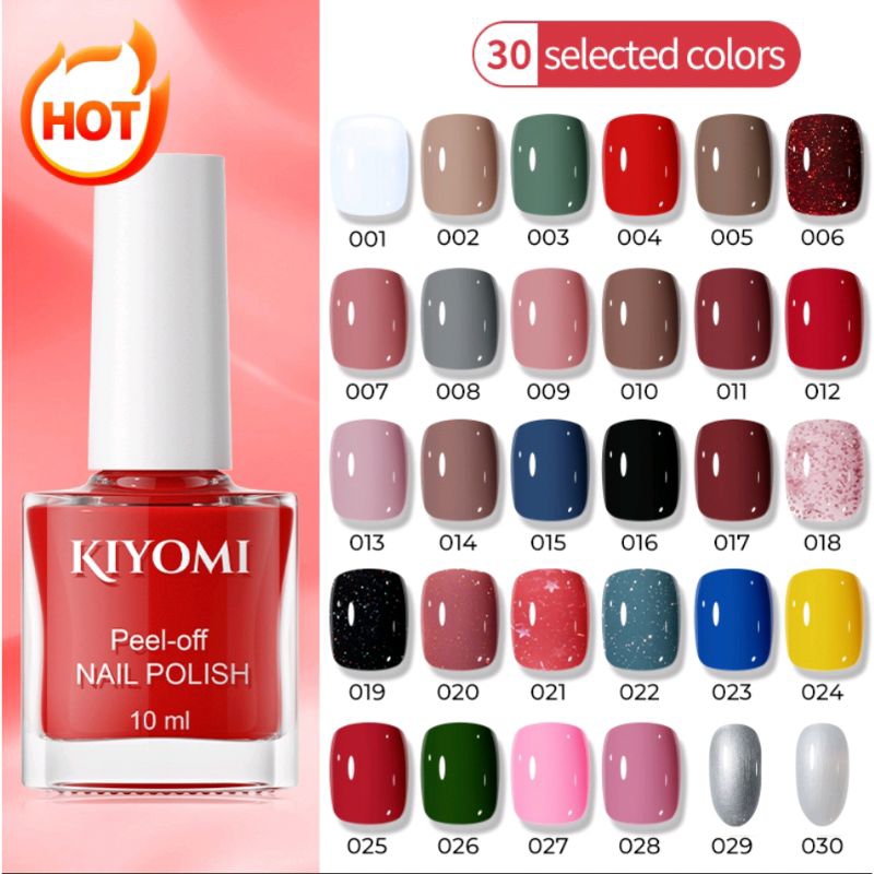 KIYOMI Nail Polish Peel Off Halal Muslimah bisa Dikupas Bisa untuk Sholat Kutek kuku halal cat kuku 