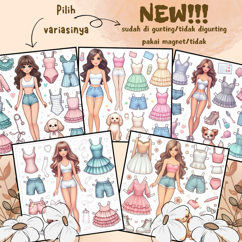 PAPER DOLL PAPERDOLL BPBPAN MAINAN KERTAS ORANG ORANGAN KERTAS BEPE BEPEAN MAINAN ANAK PAPER DOLL JA