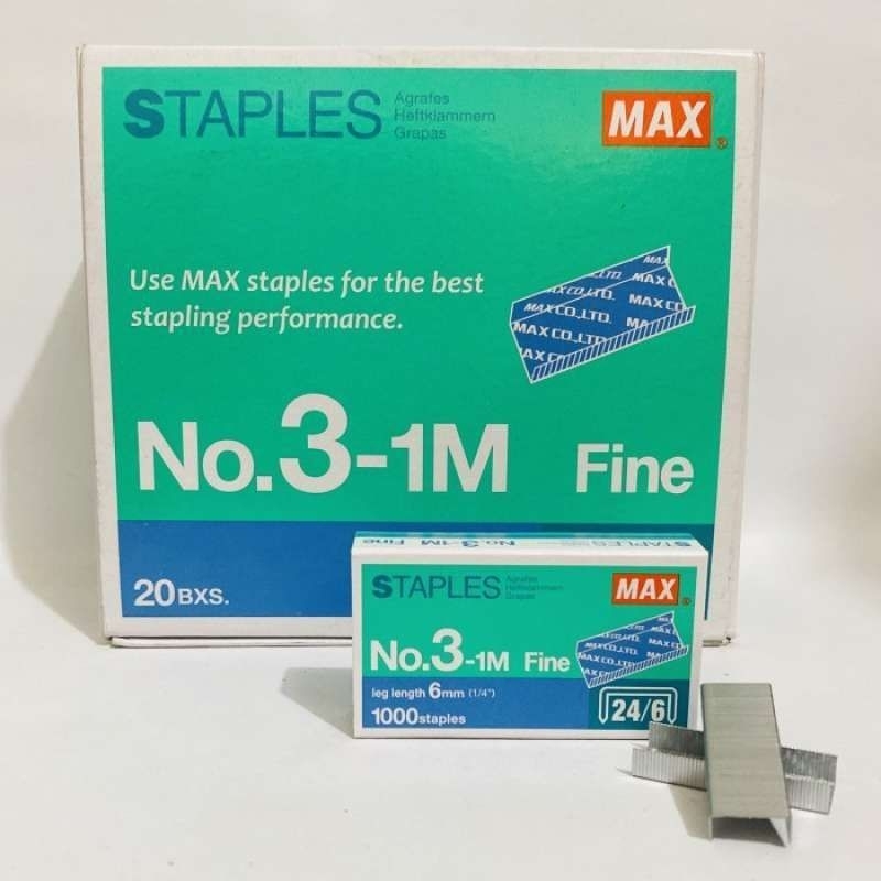 

Isi Staples Max No 3 / Isi Max No 3 / Isi Max 24/6 No 3 / Staples Max No.3-1m Fine 24/6 / Isi Staples Max 6mm / Iso Stapler Max No 3