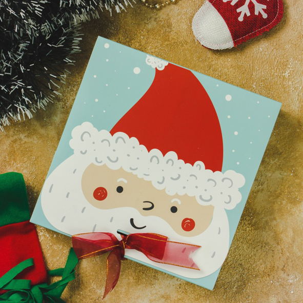 

( 10pcs ) Box cake natal christmas 22x22x5 cm kotak kado hadiah natal dus packaging hampers xmas