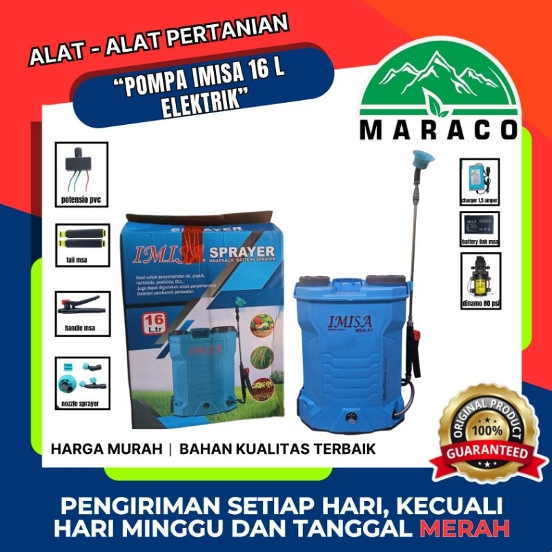 SPRAYER ELEKTRIK MSA-16 LITER 80PSI Alat Semprot Tanaman Pertanian
