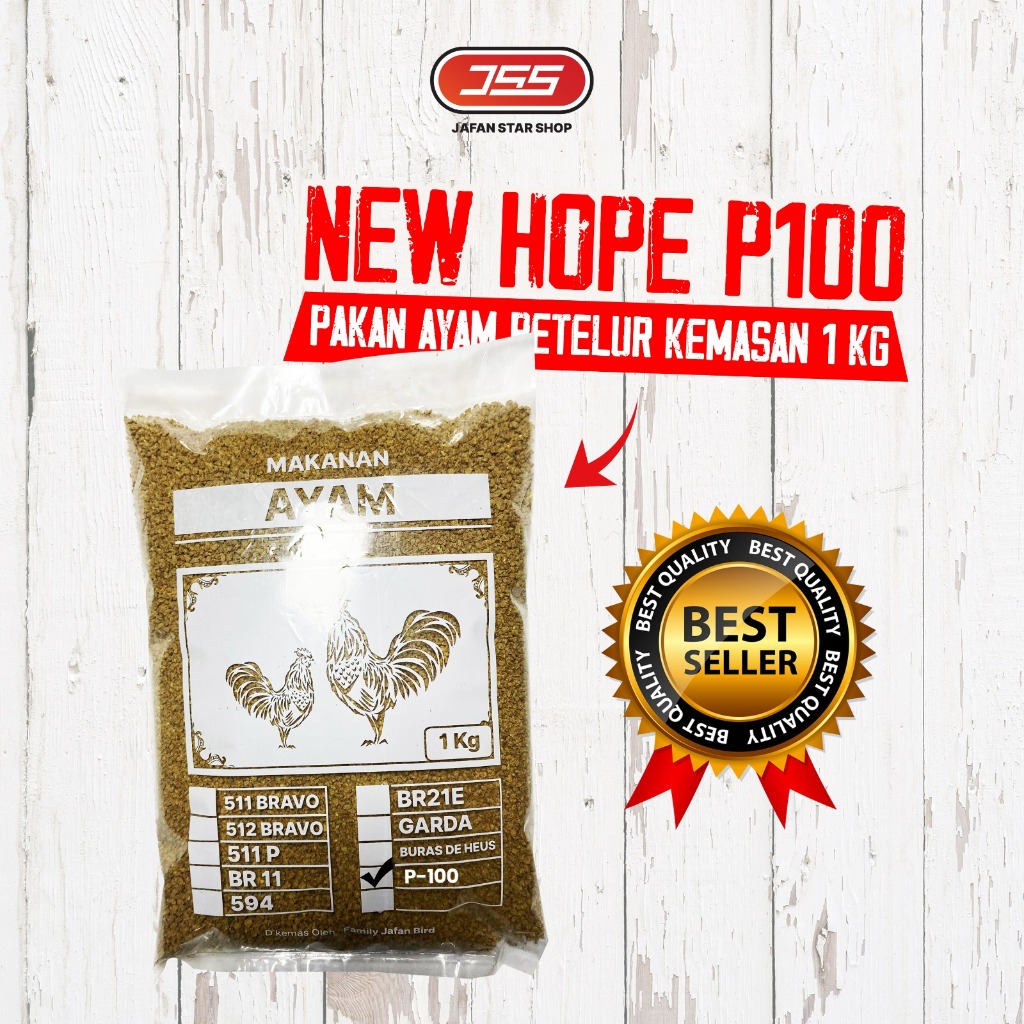 Pakan Burung Puyuh P100 dikemas 1 Kg Kemasan Premium