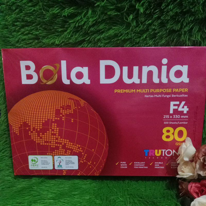 

kertas Bola Dunia folio 80 gram per rim 500 lembar