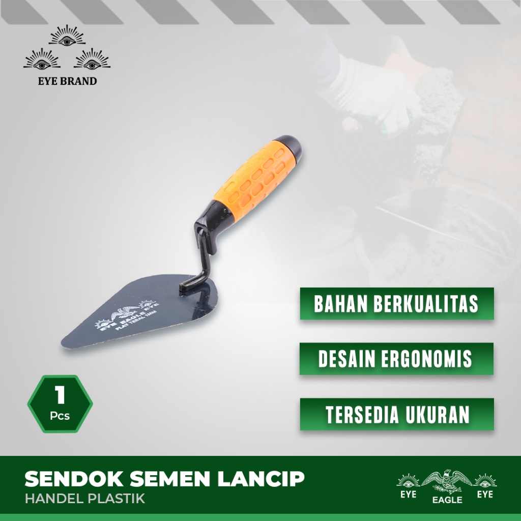Sendok Semen Lancip Gagang Plastik Cap Mata