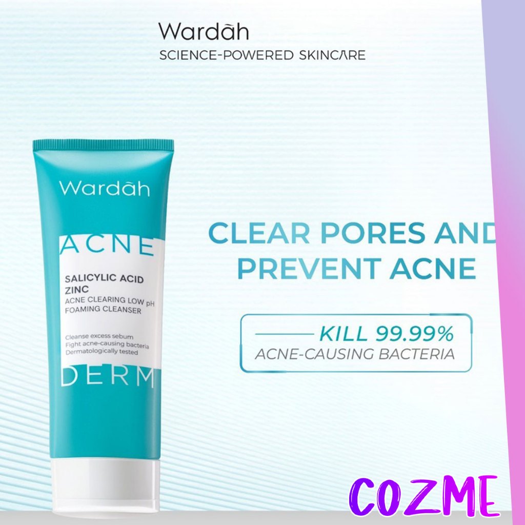 WARDAH Acnederm Salicylic Acid Zinc Acne Clearing Low pH Foaming Cleanser 50mL