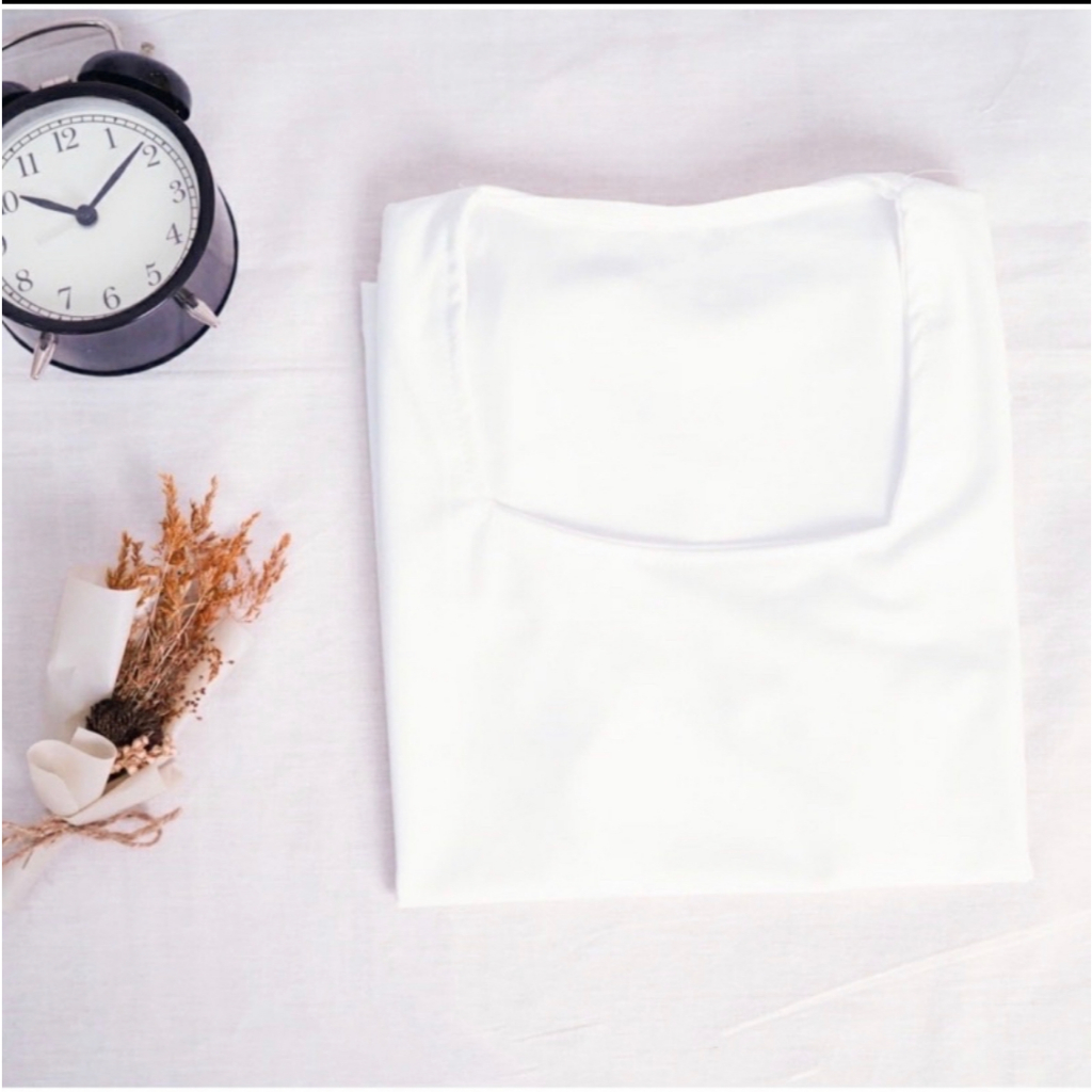 AC Martina BASIC JERSEY TSHIRT baju wanita lengan pendek baju cewek leher kotak korean style baju cr