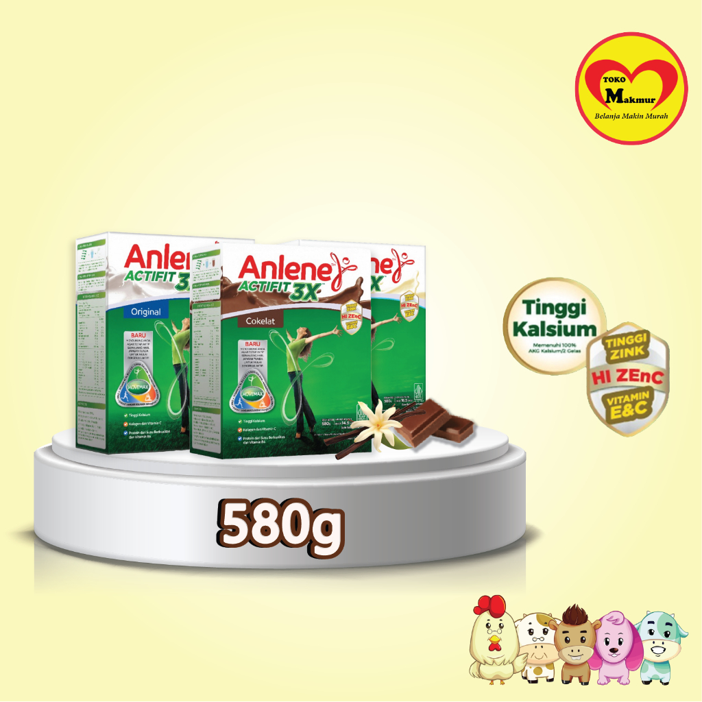 

Anlene Actifit 3X Vanila / Original / Coklat 580gr /Toko Makmur Online