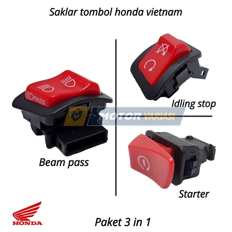 SAKLAR TOMBOL HONDA VIETNAM BEAM PASS STARTER IDLING , SAKLAR PIW PIW