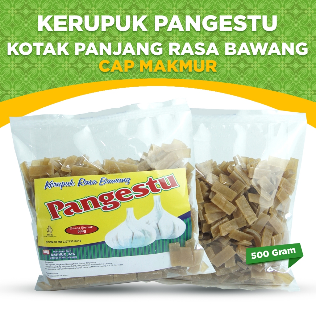 

KERUPUK MENTAH CAP MAKMUR, KERUPUK PANGESTU TAHU PANJANG RASA BAWANG RENYAH GURIH TANPA DIJEMUR