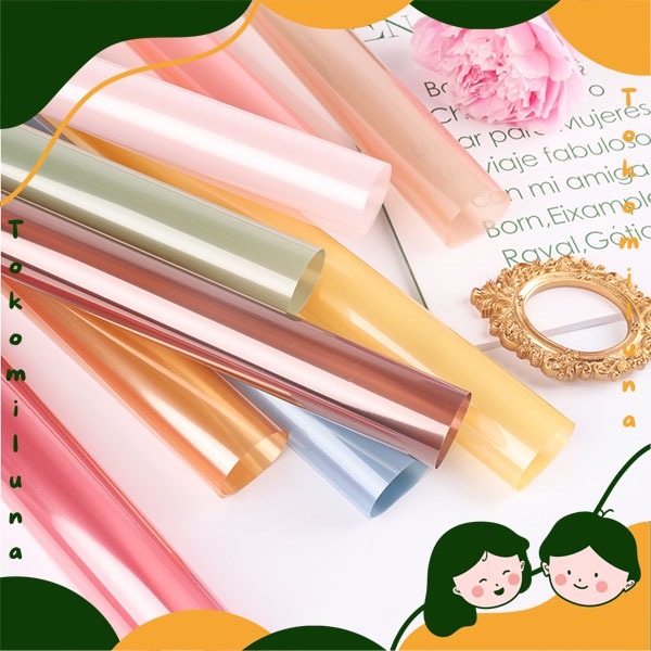 

Crystal candy cellophane transparent flower bouquet wrapping paper kertas bungkus buket bunga transparan warna HB1671