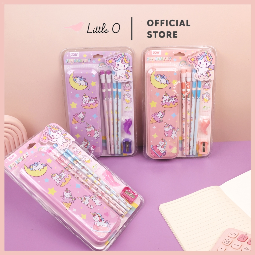 

Set Alat Tulis 7in1 Alat Tulis Anak Kotak Pensil Paket Study Set Case SANRIO UNICORN Stationery Goodiebag