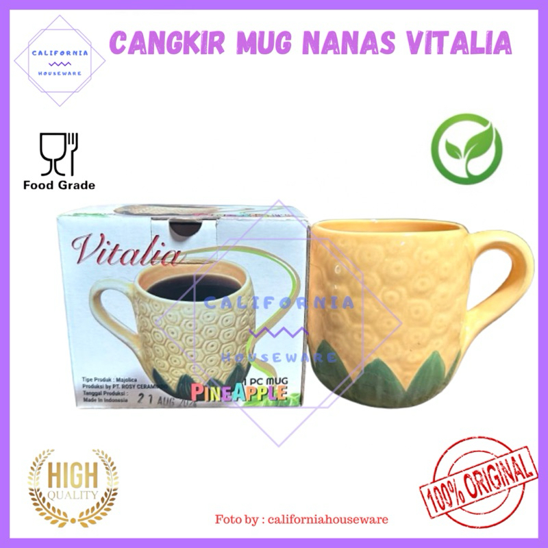 Cangkir Mug Nanas Keramik / Mug Keramik / Cangkir Keramik