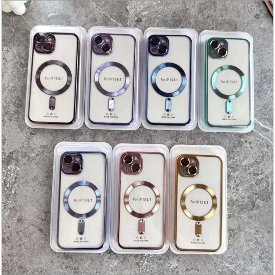 IPHONE 13 13 PRO 13 PRO MAX MAGSAFE SILICONE CLEAR SOFTCASE CHROOM MAGSAFE IPHONE 13
