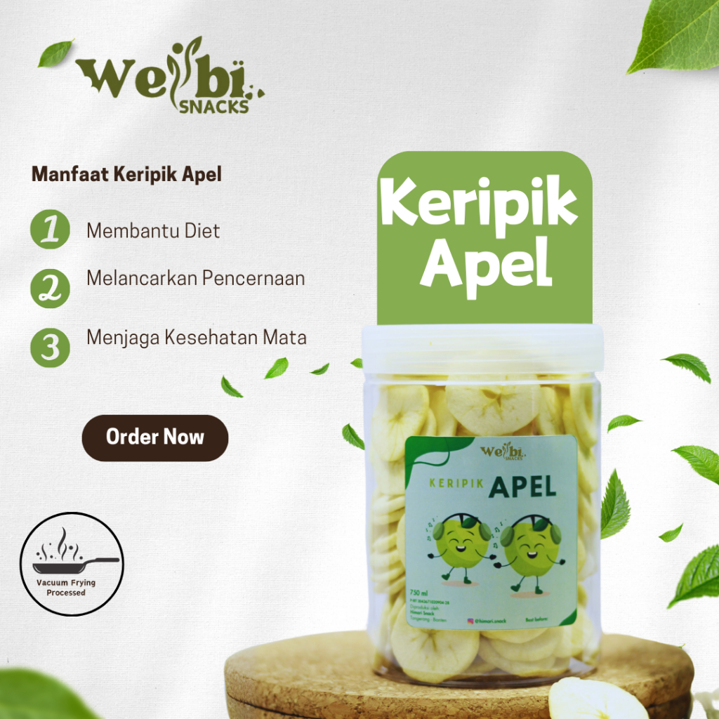 

Apple Bites Keripik Buah Apel Cemilan Sehat 100% Produk Lokal Halal