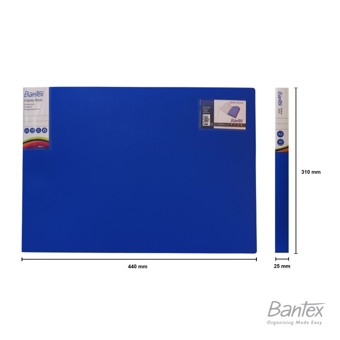 

BANTEX 20 SHEET DISPLAY BOOK / CLEAR HOLDER A3 LANDSCAPE 3164 BIRU (PCS)