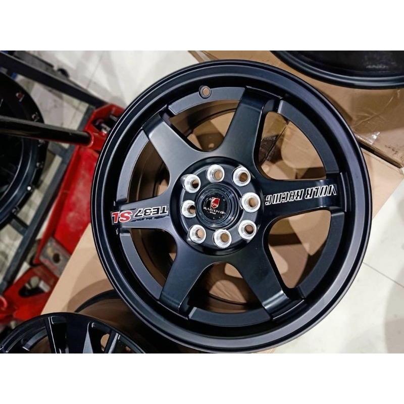 Velg R15 TE37 SL Satin Black Paketan Plus Ban Accelera 651 sport 195/55R15