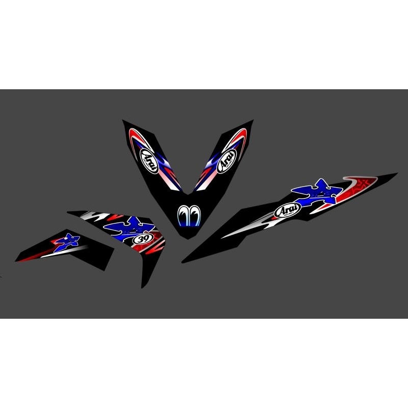 striping sticker transparan beat new esp livery arai suriken