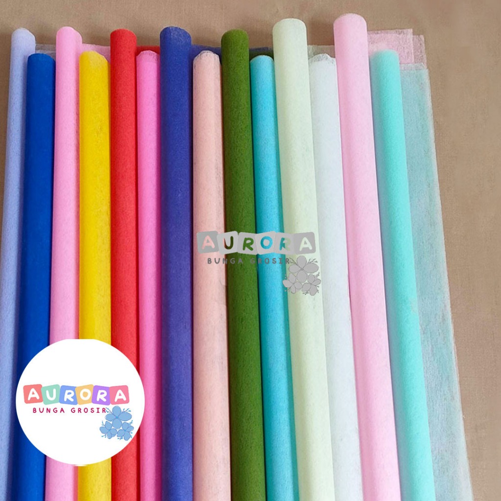 

Tissue Non Woven Flower Wrapping Kain Furing Spunbond Color Hias Buket Bouquet Pesta