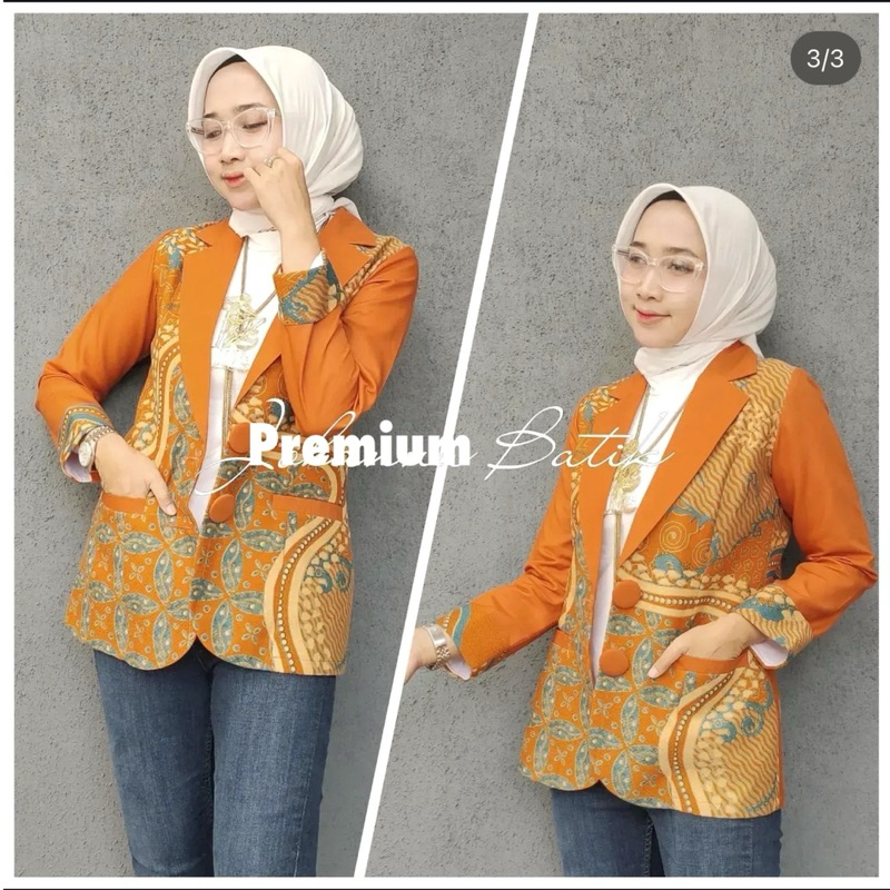 BLAZER BATIK WANITA MODERN NEW