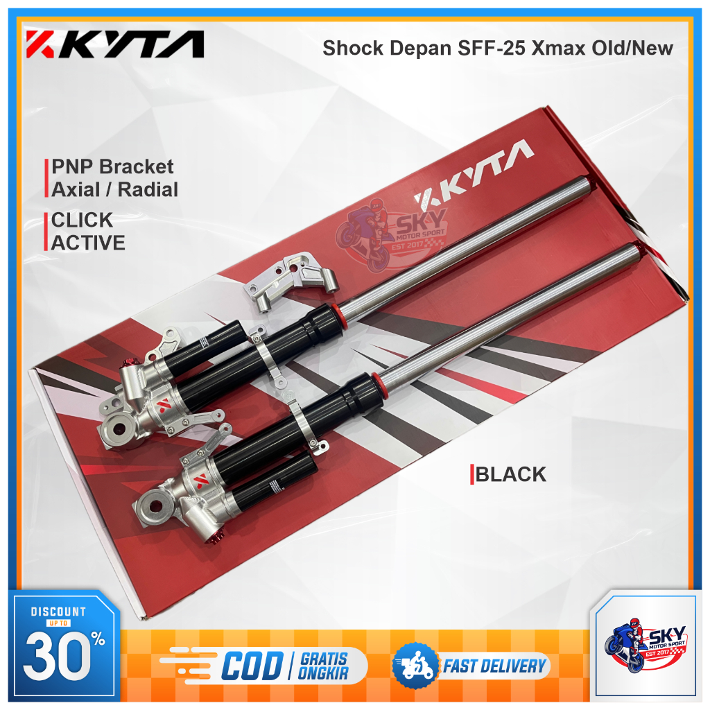 Shock Depan Suspensi KYTA KTC Xmax Old Connected Bracket Axial Radial Pitch 100mm SFF 25 Original