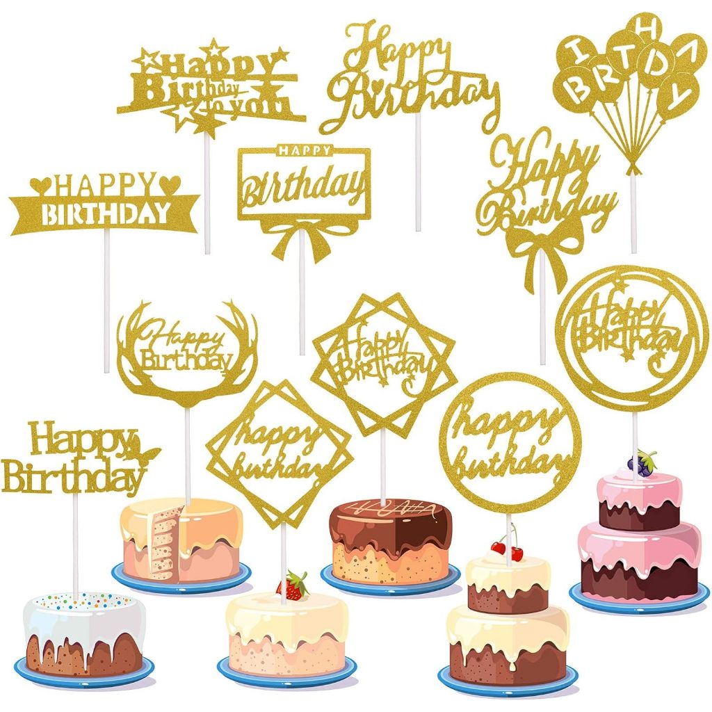 1 PCS / SATUAN - ANEKA TOPPER KUE TART / CAKE TART UCAPAN HAPPY BIRTHDAY / BARAKALLAH FII UMRIK / HA