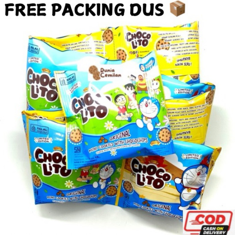 

[TERMURAH!!] Choco Lito 1 Renceng isi 10Pcsx15gram - Kukis Mini Coklat Chips Chocolito Sobisco Halal