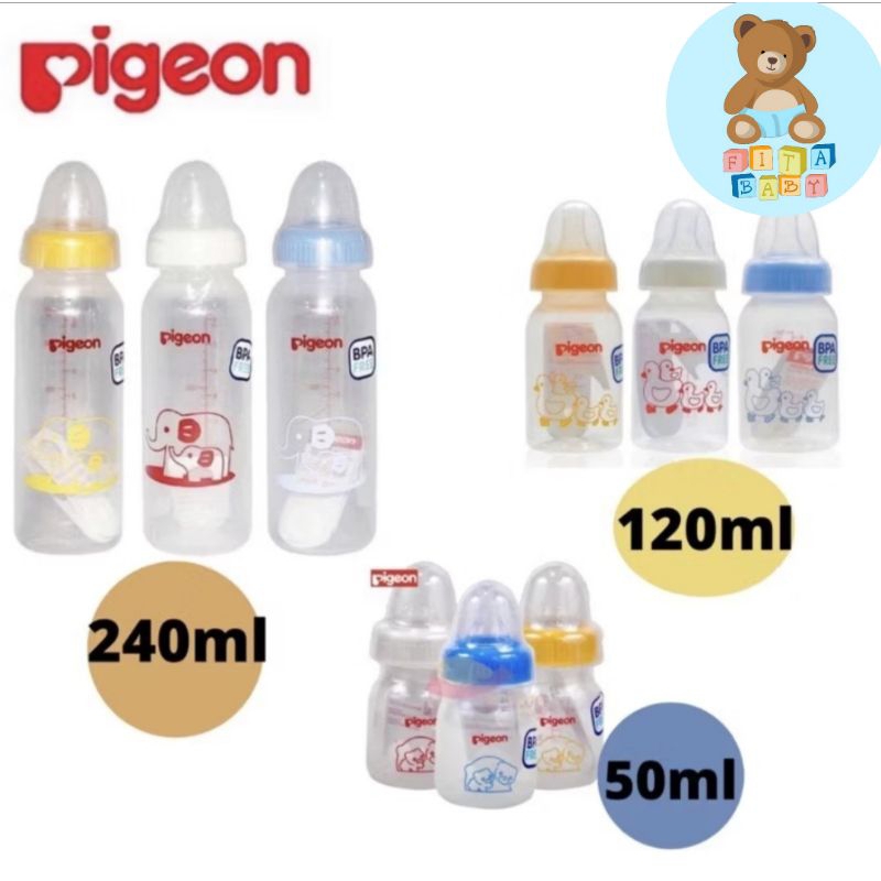 Pigeon Botol Susu Bayi,Pigeon Feeding bottle 50m/120ml/240ml (motif&warna random)