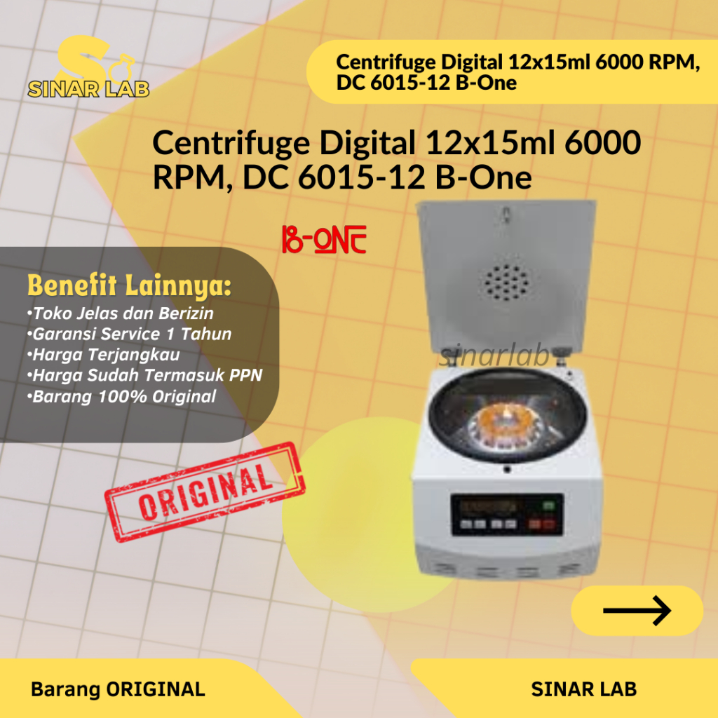 Centrifuge Digital 12x15ml 6000 RPM, DC 6015 B-One