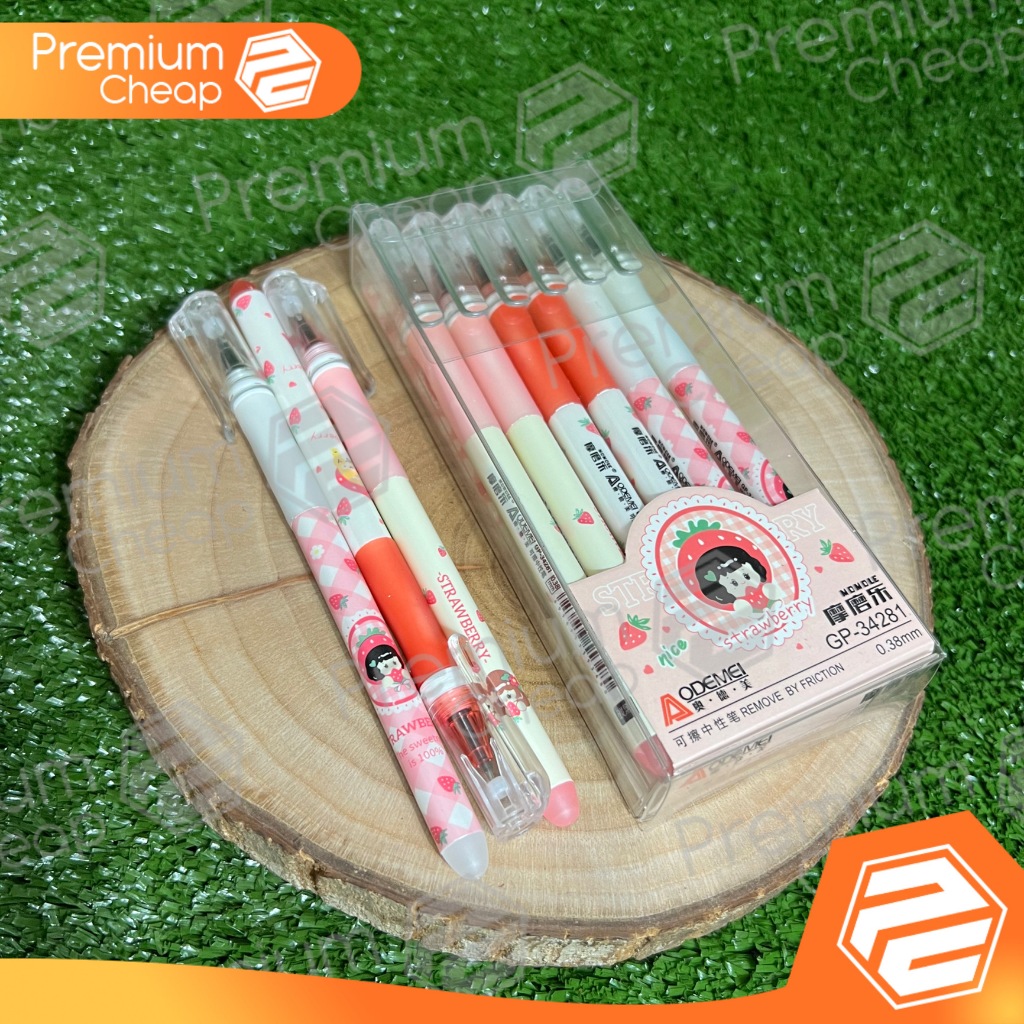

[12 PCS] Pen Hapus Gel Pen Erasable Odemei GP34281 Strawberry