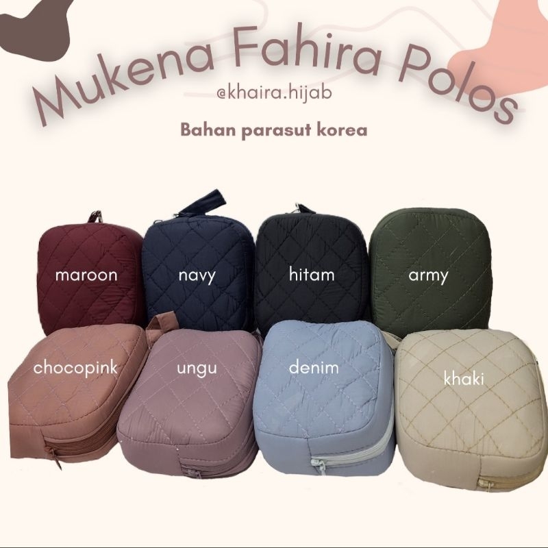 MUKENA TRAVEL MINI POLOS FAHIRA/ MUKENA TRAVEL SIZE