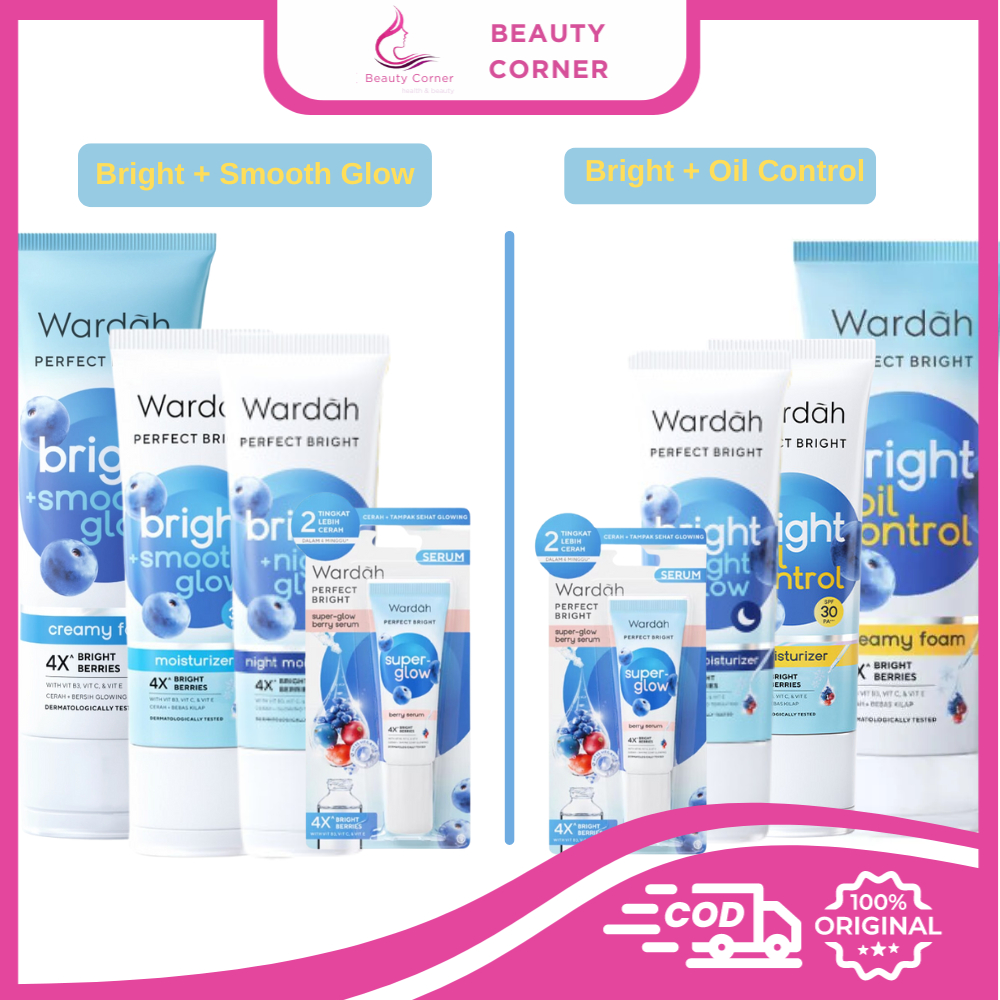 [PAKET 4PCS] Wardah Paket Perfect Bright | Creamy Foam 50ml | Moisturizer | Night Moisturizer 20ml |