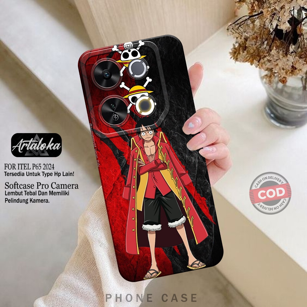 Softcase Hp ITEL P65 2024 Terbaru Fashion Case Anime Case ITEL P65 2024 Silikon TPU Pro Camera Casin