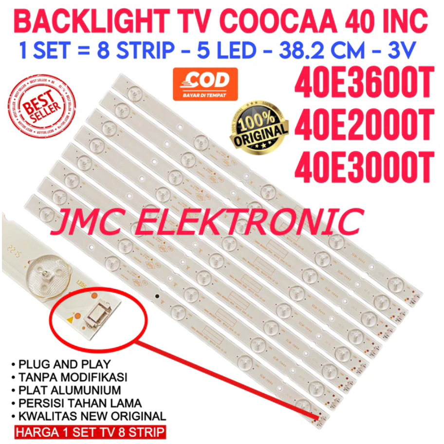 BACKLIGHT TV LED COOCAA 40 INCH 40E2000T 40E3000T 40E3600T 40E2000 40E3000 40E3600