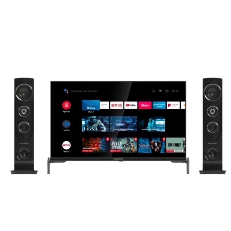LED TV POLYTRON PLD 43TG SMART ANDROID 43 INCH CINEMAX TOWER / SOUNDBAR GARANSI 5 TAHUN