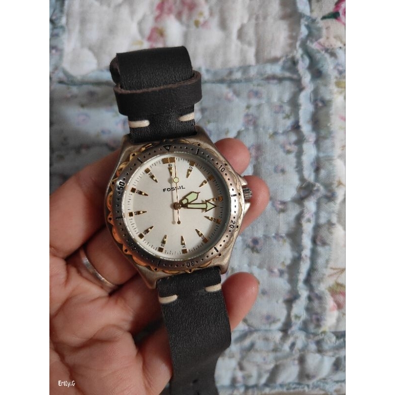 PRELOVED Jam Tangan Fossil Blue PR-5047 Japan Rare