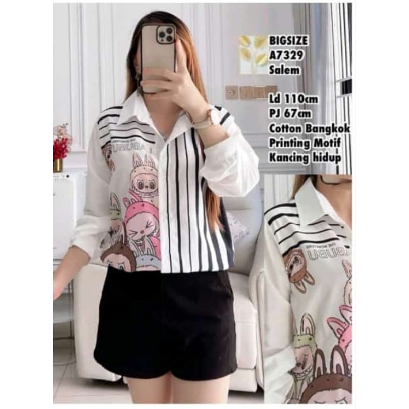 Kemeja kattun bkk cantik printing labu" A7333