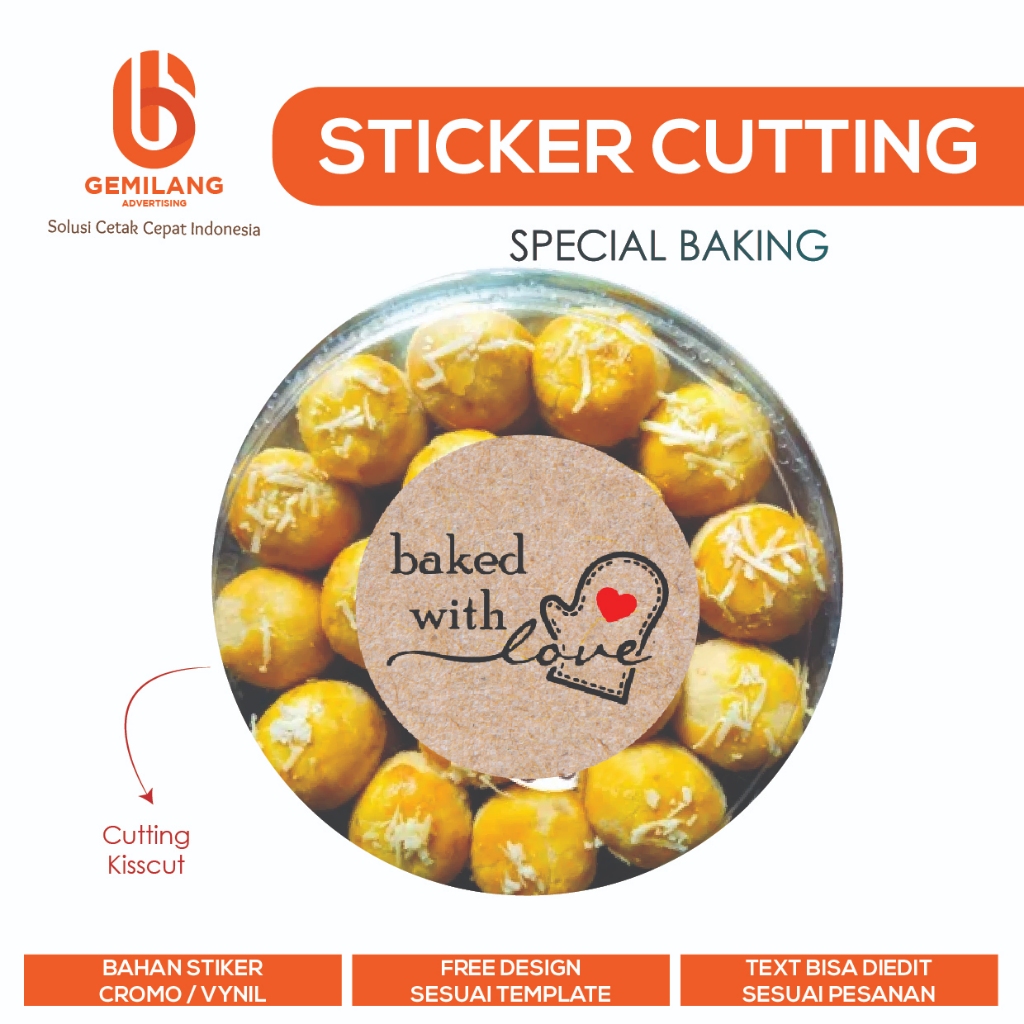 

STICKER CUTTING SPECIAL BAKING / STIKER TEMA BAKING /HOMEMADE WITH LOVE / STIKER BAKE / HANDMADE