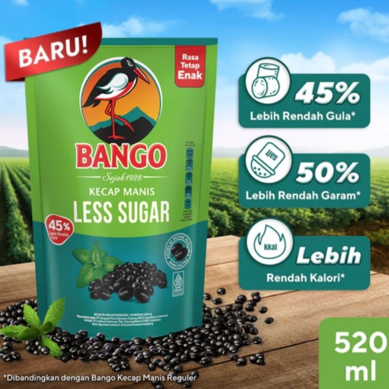 

DISKON 50% !!! KECAP BANGO LESS SUGAR 520 ML murahhh