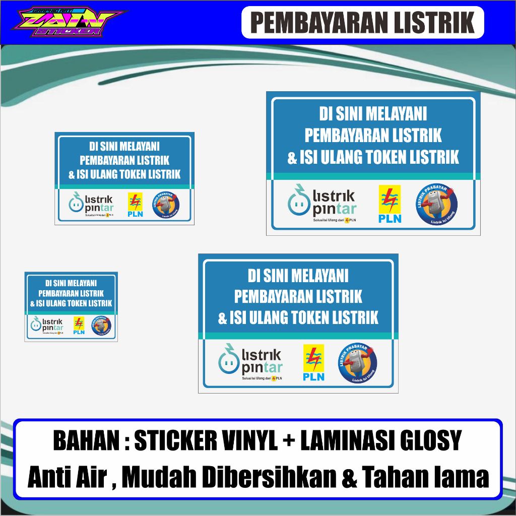 

STIKER VINYL DISINI MELAYANI PEMBAYARAN LISTRIK