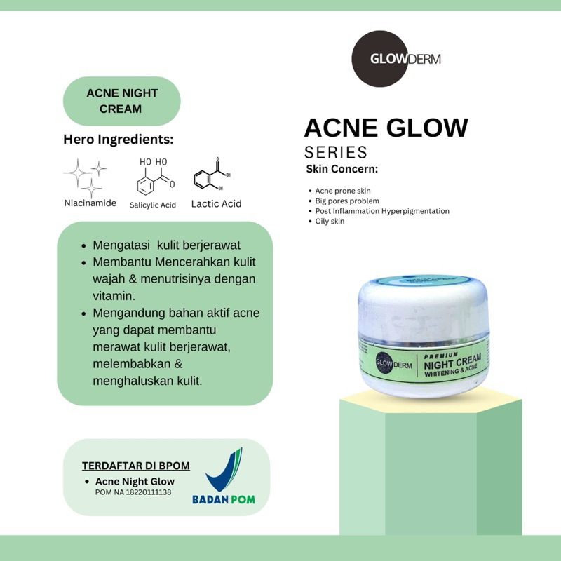 Glowderm - Night cream Acne