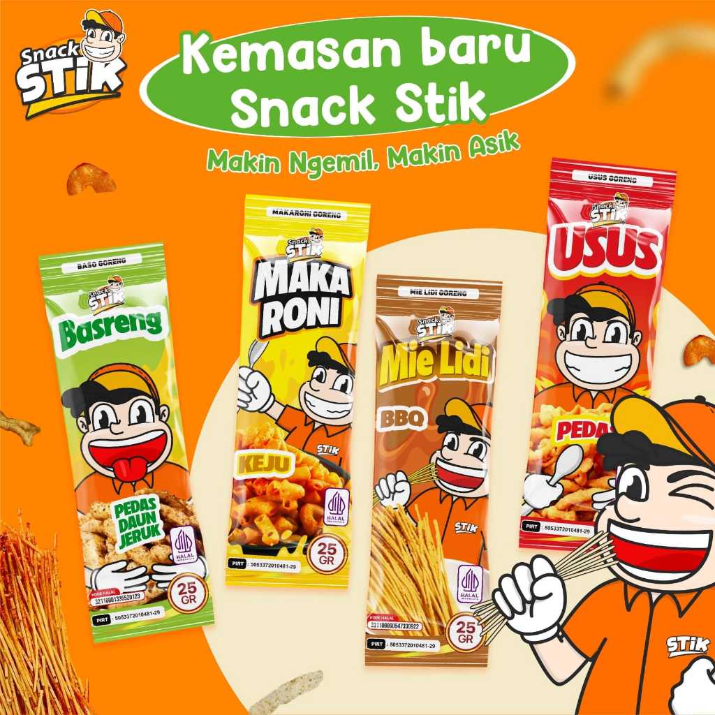 

Snack Stik Usus Kemasan Praktis 25g/pcs