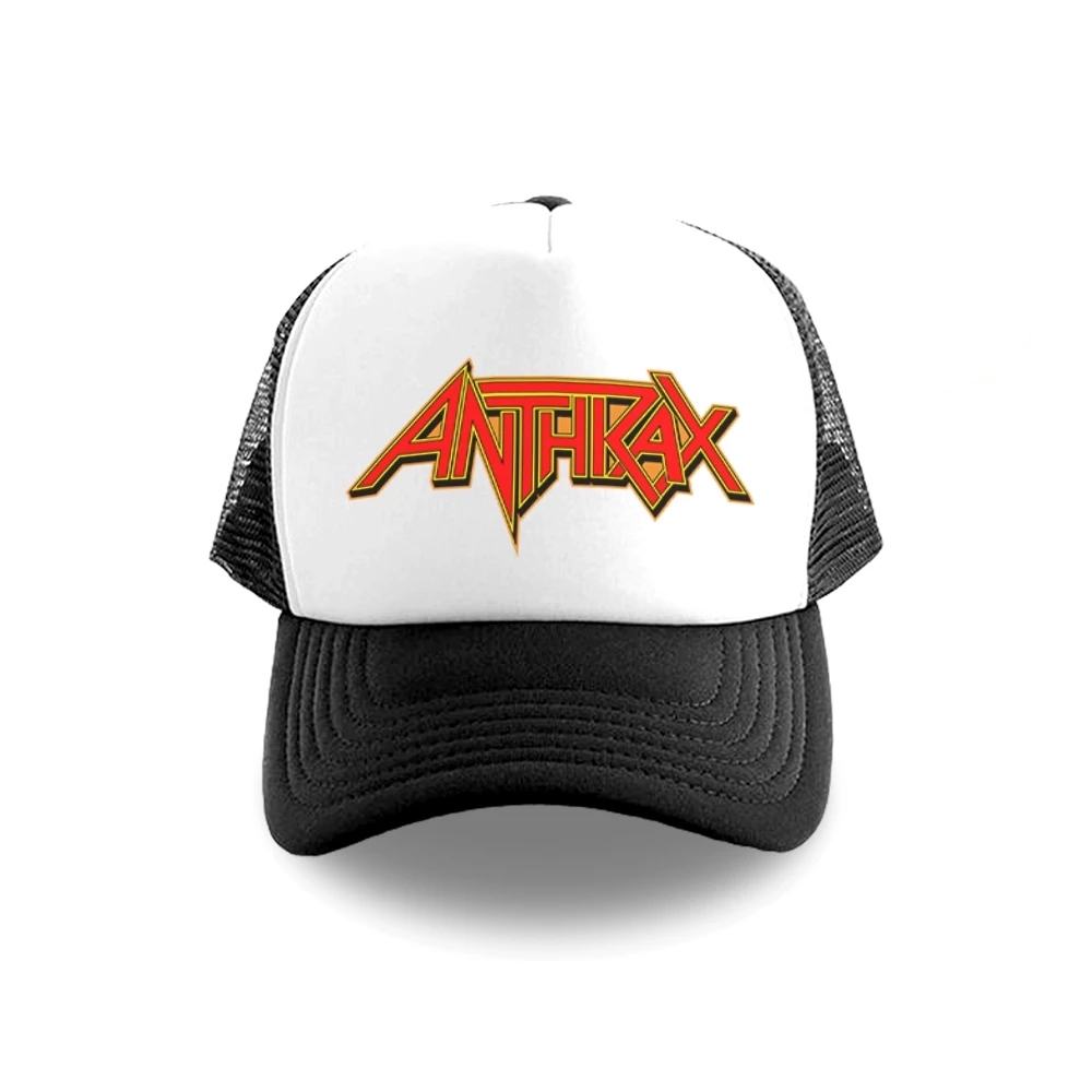Topi Jaring trucker distro keren pria dan wanita logo band anthrax topi band sablon premium