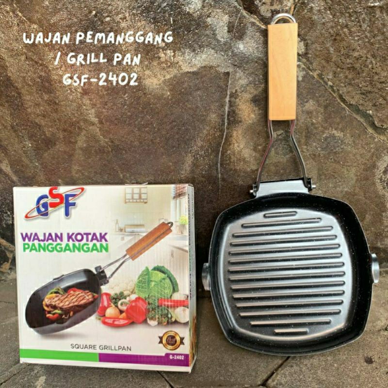 #MAU# GSF Panci Wajan Goreng Kotak Panggangan 24cm GSF-2602 Square Grill Pan
