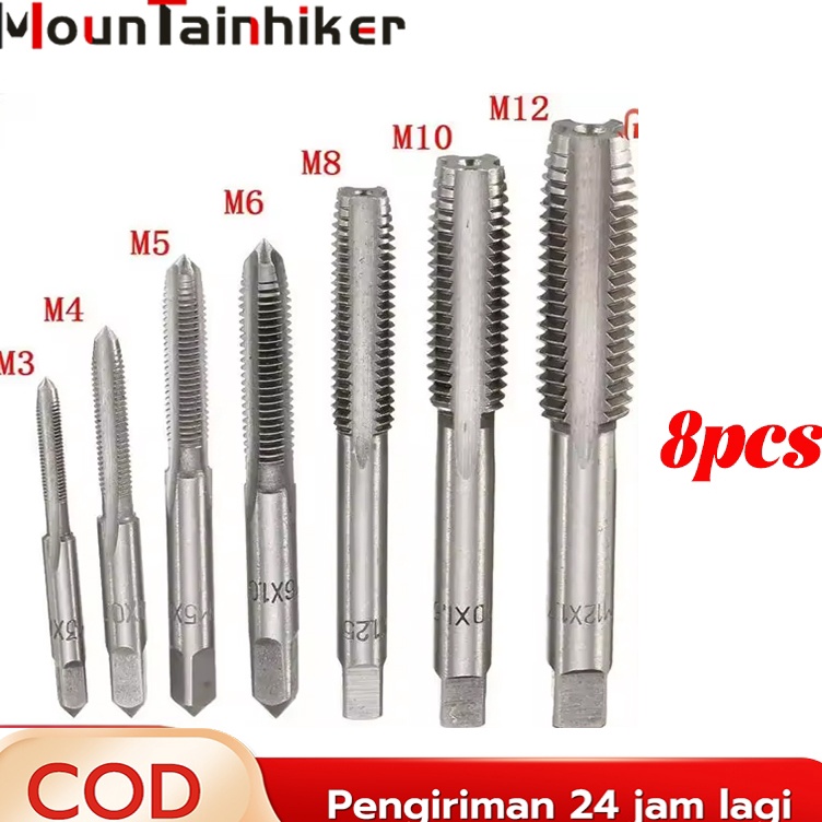Murah Berkualitas  CODTap Die Set 8Pcs Rap Die Set Tekiro Metric Hand Tap Die Set Alat Snai Dan Tap 