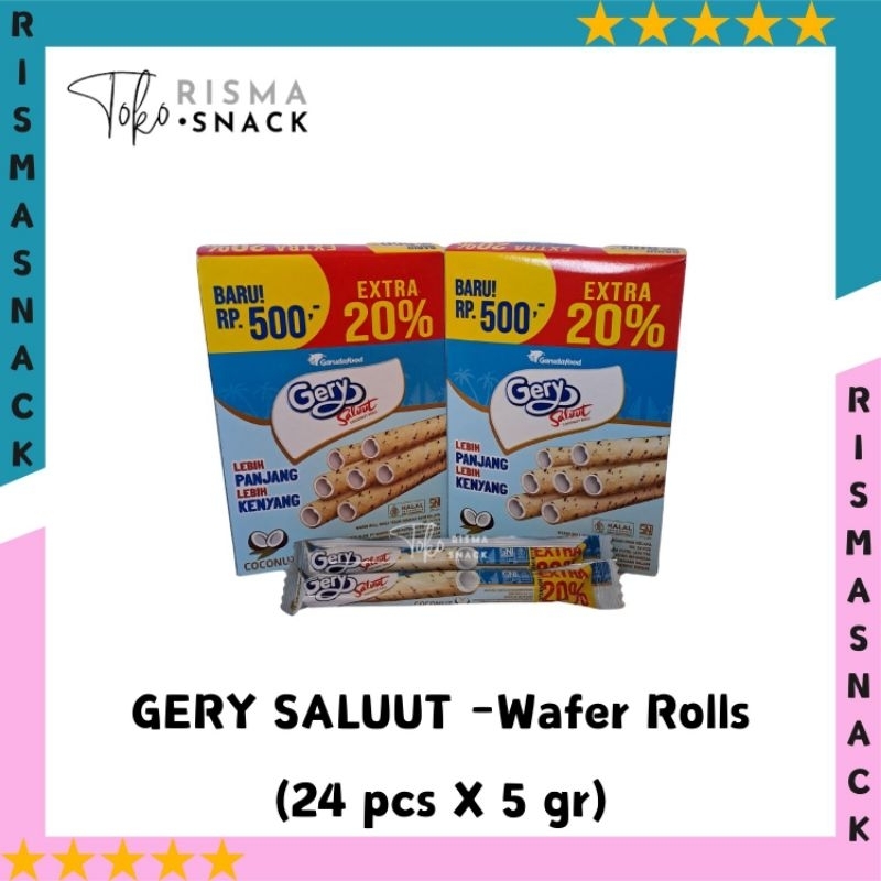 

Gery Saluut Wafer Coconut Roll kemasan (24pcs x 5gr)