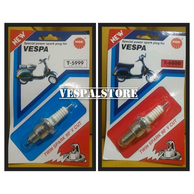 Busi ngk vespa panjang pendek t5999 t6000