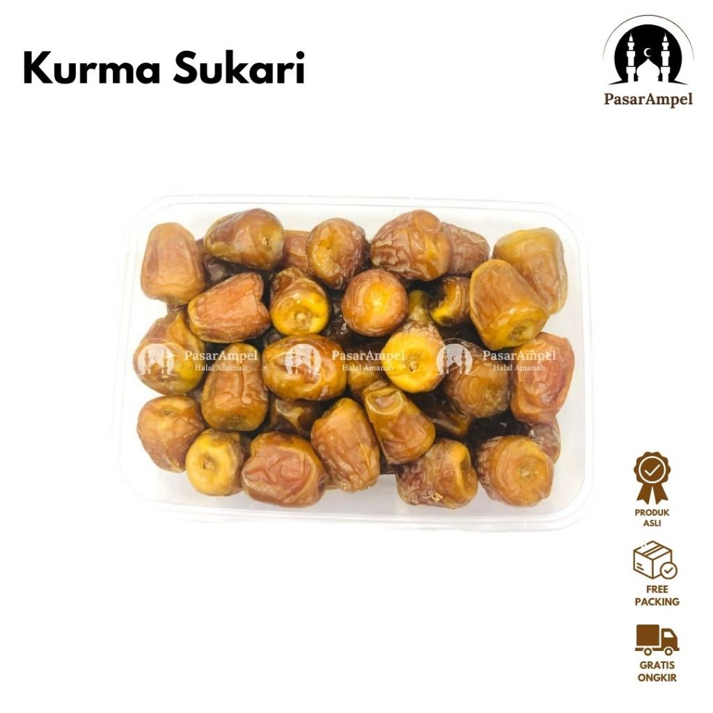 

Kurma Sukari Sukkari NR Al Qassim Ruthob Basah 500GR Lembut Manis Daging Tebal Kurma Raja Premium